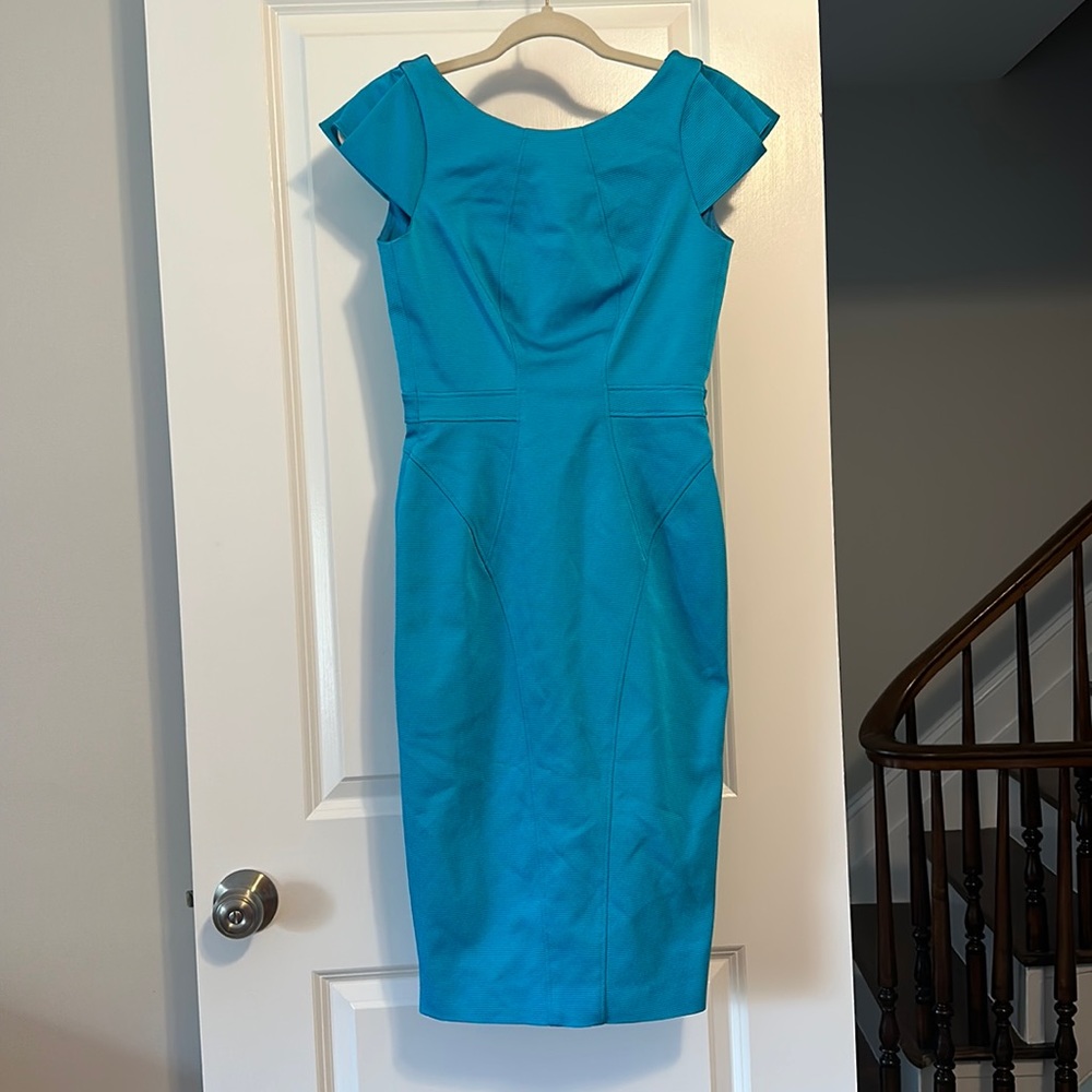 Zac Posen Cap Sleeve Stretch Dress